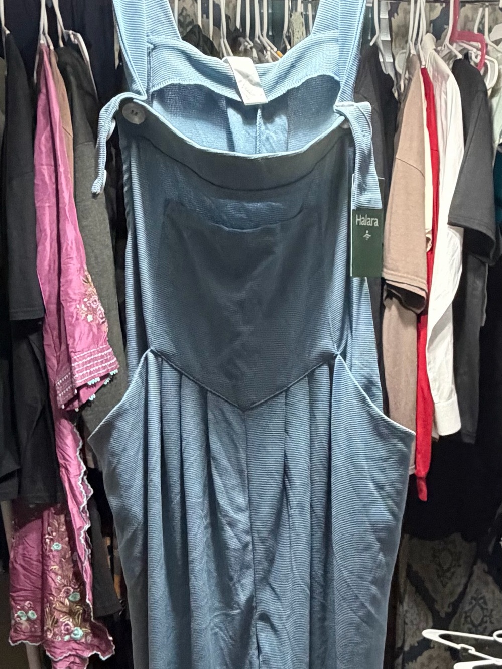 Halara Blue Sleeveless romper